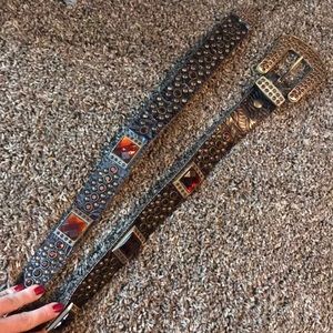 Brown and Amber Stones Bling Belt